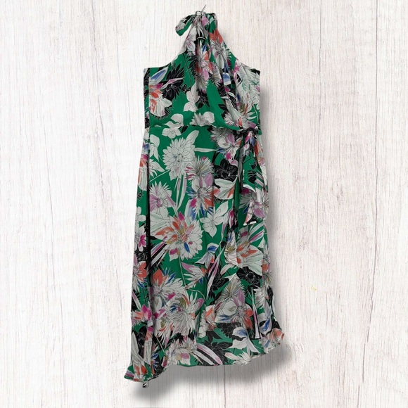 Parker Dresses & Skirts - Parker Green Floral Satin Maxi Dress